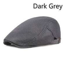 Vintage 8 Colors Men Cabbie Flat Cap Breathable Mesh Summer Hat Adjustable Newsboy Beret Ivy Cap - 56-61cm - View 13
