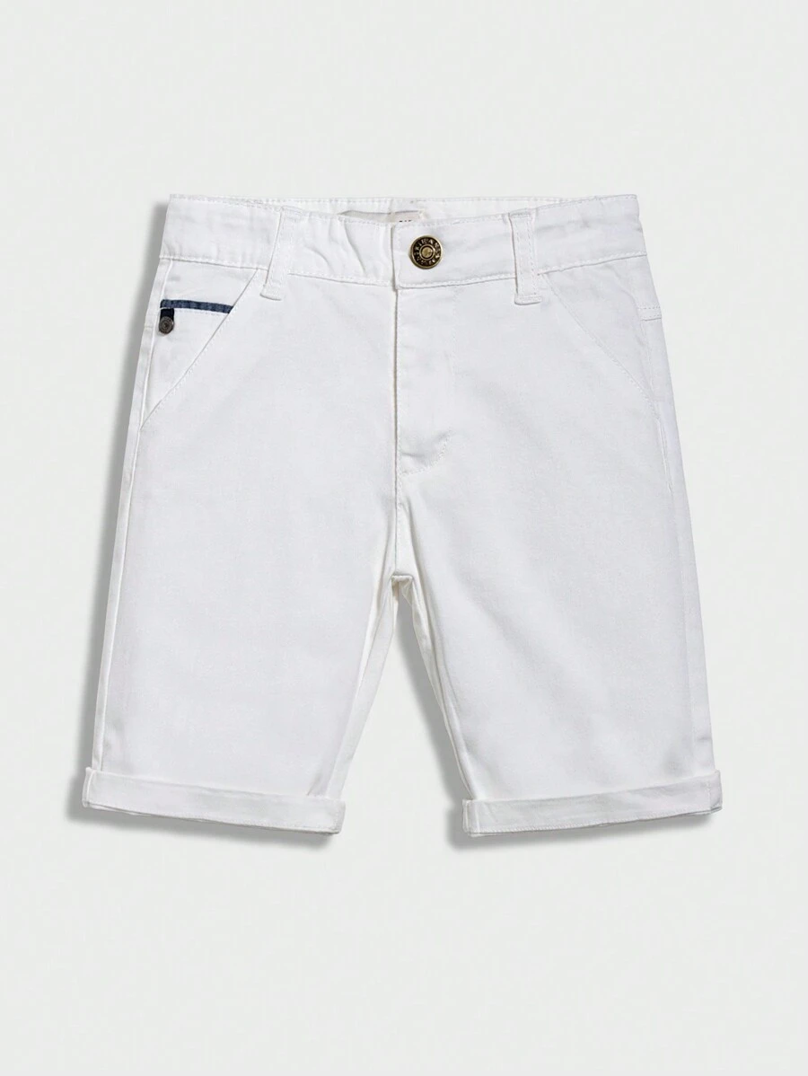 Quần short dệt thông thường thoáng khí đơn giản và linh hoạt cho bé trai