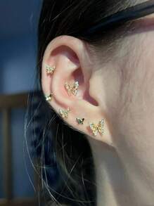 6pcs Super Ethereal Butterfly Shaped Minimalist Earrings Set With Unique Design, Suitable For Everyday Wear - Butterfly Earrings [pack Of 6] - View 7