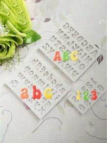3D 矽膠字母與數字模具，適用於 DIY 裝飾與烘焙，完美適合數字、字母與糖霜，廚房工具與配件 - 灰色 - 查看 4