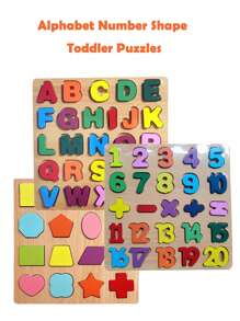 圣诞装饰木制 3D 拼图套装，适合儿童、早期教育和智力开发玩具，用于数字、字母、形状、手眼协调和空间感训练，附生日礼物和儿童节证书