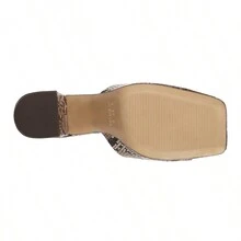 Artemisa Block Heel Slip On Sandals - 咖啡棕 - 查看 5