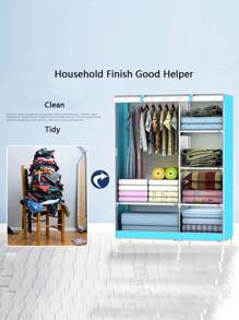 Armario plegable de tela no tejida, Simple, armario de almacenamiento de ropa de dormitorio - Multicolor - Ver 3