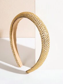 1件女士韓國風海綿&寶石裝飾髮箍 - 彩色 - 查看 9