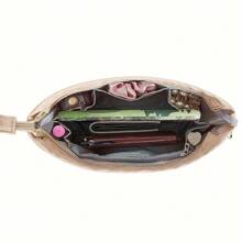 1pc Nylon Purse Organizer Tote Handbag 13 Pockets Cosmetic Bag Toiletry Bag Organiser