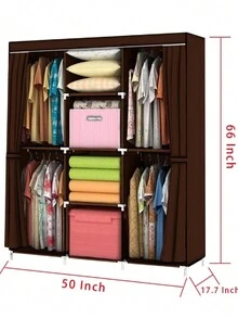 Armarios portátiles, armario de tubo de metal con cubierta de tela - Multicolor - Ver 4