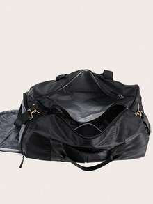 Linh hoạt Dung lượng lớn Không giới tính Màu thuần Túi tote , Không thấm nước Túi vải thô Phòng thể dục Cuối tuần Mang Qua đêm Túi xách tay Đối với phụ nữ , Mới Tay cầm Top Du lịch ngoài trời Duffel Vai Người đi lại Cái túi , Có thể mang đi Quần áo Lưu trữ Túi quai chéo - màu đen - Xem 6