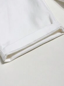 Quần short dệt thông thường thoáng khí đơn giản và linh hoạt cho bé trai - trắng - Xem 8