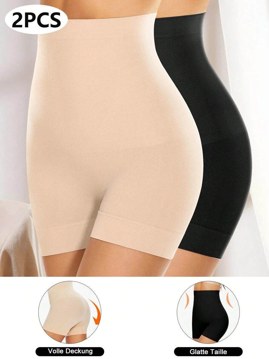 2 Chiếc Liền Mạch Nhựa Eo Quần Nữ Định Hình Cơ Thể Lót Đáy, Quần Short Đáy Bụng Giảm Béo Định Hình - Nhiều màu - Xem 1
