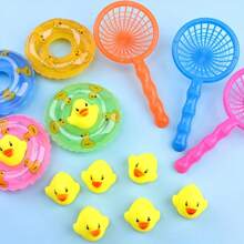 HayZBao 1set Baby Bath Swimming Set - Little Yellow Duck Water Toys For Kids - Fun Swimming Ring For Children's Water Park Play - Red and White - View 10