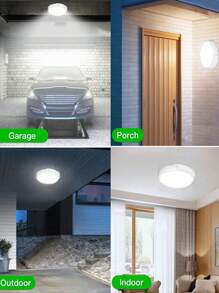 带遥控器的太阳能吸顶灯室内室外升级版 100W 太阳能壁灯棚灯，太阳能门廊吸顶灯吊灯日间工作灯棚灯适用于车库凉亭谷仓、庭院、车棚（10W/25W/60W/100W） - 白色 - 查看 5