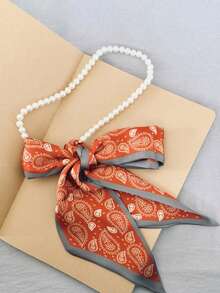 1 Miếng Retro Trân châu Khăn quàng cổ Dây chuyền Với Hoa Khăn quàng cổ Đối với phụ nữ , Đúng mốt Xương quai xanh Chuỗi Thanh lịch - Nhiều màu - Xem 6