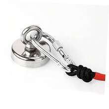 Super Strong Fishing Magnet Heavy Duty Powerful Neodymium Magnet N52 With Countersunk Hole Eyebolt For Salvage Magnetic Pot Salvage Rope - Silver - View 4