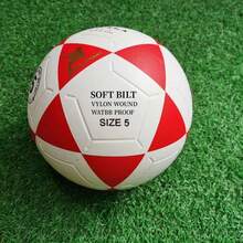 Standard Size Triangle Patch Pu Adult Training & Match Soccer Ball - Red and White - View 2