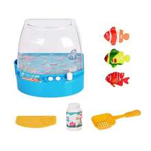 Mini Pecera EléctricaJuguete de Acuario Artificial, Pesca Magnético, Experiencia Alimentación Interactiva para Niños, Acuario para Niños, Juguetes para La Piscina Pesca - Marrón - Ver 1