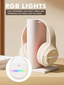 Gerripuer 主动降噪无线耳机，包耳式，可伸缩和折叠设计，带 USB-C 充电，适合作为新年/情人节手机礼物 - 杏色 - 查看 4