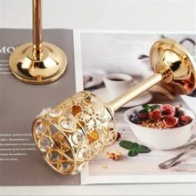 1pc Creative Embossed Crystal Candle Holder For Wedding Home Dinner Decoration