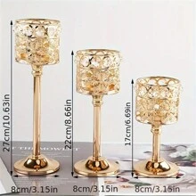 1pc Creative Embossed Crystal Candle Holder For Wedding Home Dinner Decoration
