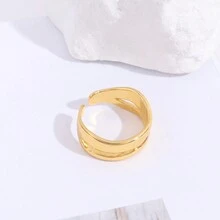 1 Miếng Nam Hợp kim Đơn giản Đúng mốt Mở Vòng tròn - Vàng - Xem 7