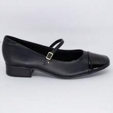 Sapatilha Moleca Feminina Mary Jane Salto Bloco Grosso - Preto - Visão 4