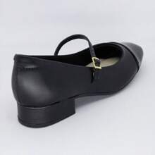 Sapatilha Moleca Feminina Mary Jane Salto Bloco Grosso - Preto - Visão 5