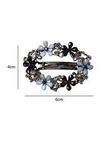 1 Hoa pha lê Mùa Xuân Chiếc kẹp tóc Thanh lịch Vintage Pha lê Tóc đuôi gà Giá đỡ Áo Kẹp Thời trang Chiếc kẹp tóc Đối với phụ nữ Hằng ngày Và Phụ kiện tóc - Màu xanh lam - Xem 3
