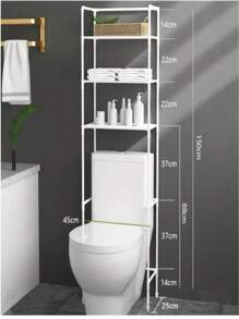 Mueble Plástico Organizador De Baño Rack Ligero - Blanco - Ver 3