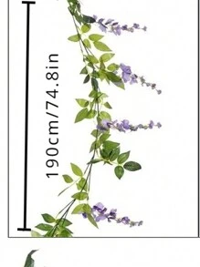 Lierre Artificiel De 180 Cm Avec Fleurs De Glycine, Guirlande De Vigne De Plante Artificielle Pour La Décoration De La Chambre, Le Jardin, La Décoration De Mariage, L'arche De Douche De Bébé