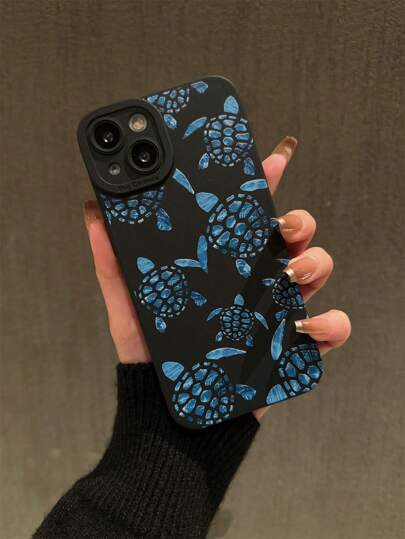 Black TPU Hollow Tortoise Pattern Phone Case, Compatible With IPhone