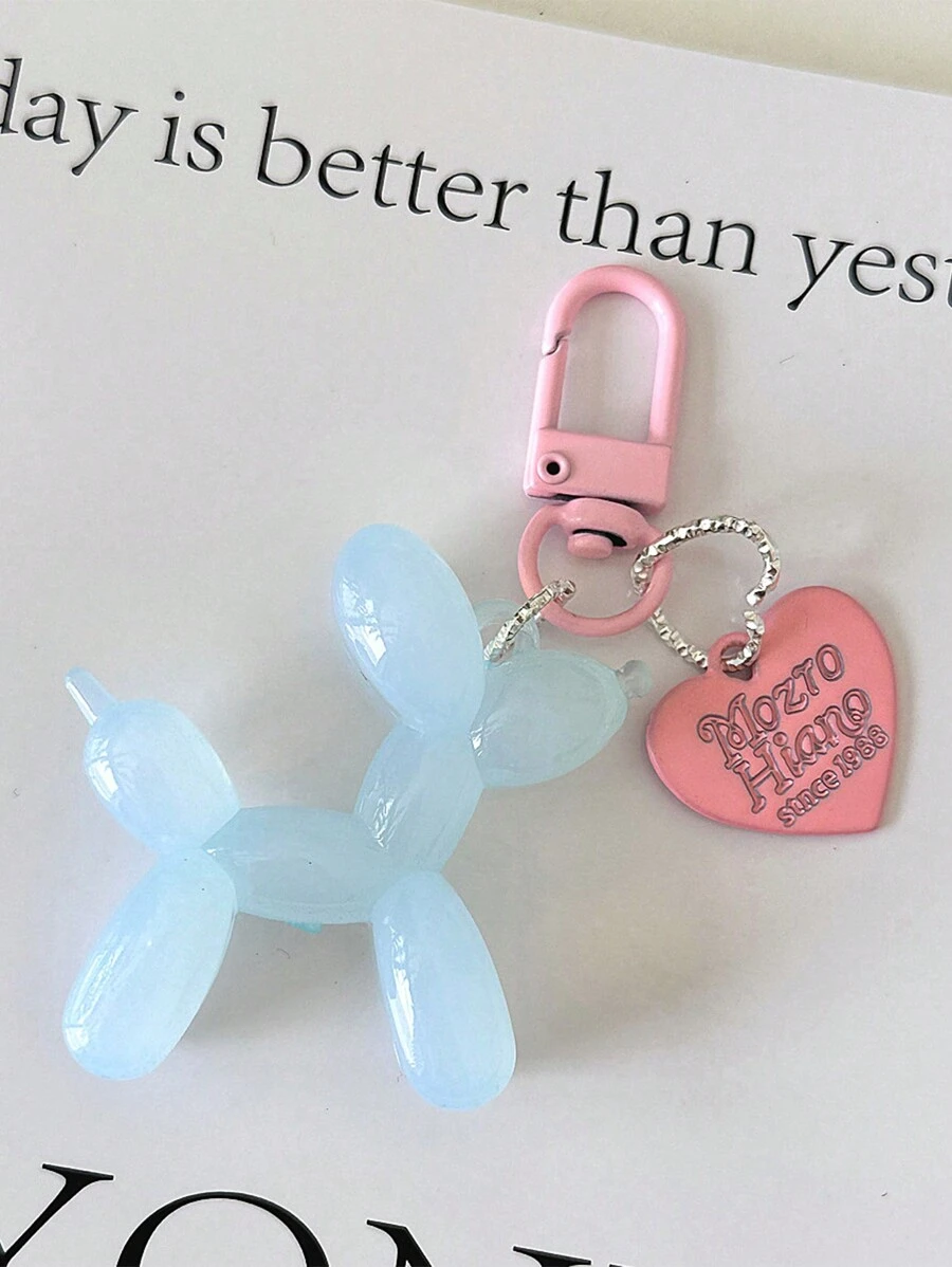 1 Móc khóa hình chó Jelly Balloon dành cho phụ nữ, Móc khóa dễ thương cho bé gái, Phụ kiện móc khóa cho chìa khóa xe hơi ngày lễ tình nhân - Màu xanh lam - Xem 1