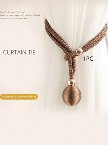 1入優雅的圓球窗簾繫帶,適用於臥室和客廳裝飾,現代實用的窗簾固定器 - 咖啡棕 - 查看 1