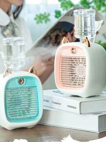 Nuevo Mini Ventilador De Enfriamiento Con Agua De Mesa Con Pulverizador De Niebla Y Humidificador De Aire Frío - Rosa - Ver 5