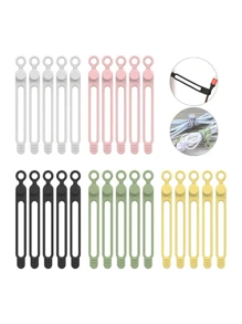 硅膠電纜捆綁器,適用於手機充電器,電腦,耳機,可重複使用的硅膠電纜帶,適用於辦公室、家庭、廚房、學校（多色）