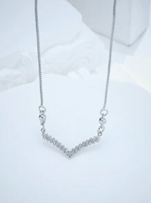 2024新款女士項鍊,鈦銅銀材質,經典長鏈吊墜,防褪色,生日禮物,情人節禮物,v形,五角星,地球,鑽石形狀 - 金色 - 查看 12