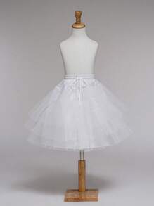 2025款女童无骨复古衬裙，内置衬里，无钢圈设计。情人节配饰 - 三層無骨不齊邊裙撐 - 查看 1