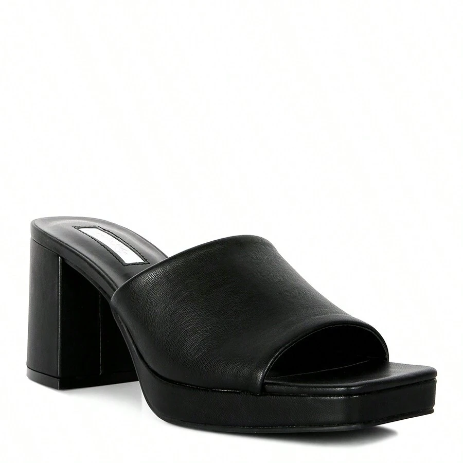 Artemisa Block Heel Slip On Sandals - màu đen - Xem 1