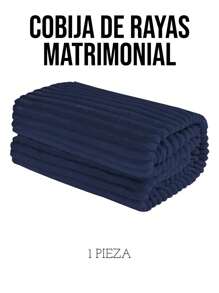 Bluelander Cobija Matrimonial de RAYAS: Suave, Ligera y Caliente. - Azul - Ver 2