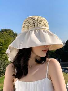 1入太陽保護漁夫帽/帽子，寬邊，適用於戶外旅行，韓國風格，透氣多用 - 彩色 - 查看 1