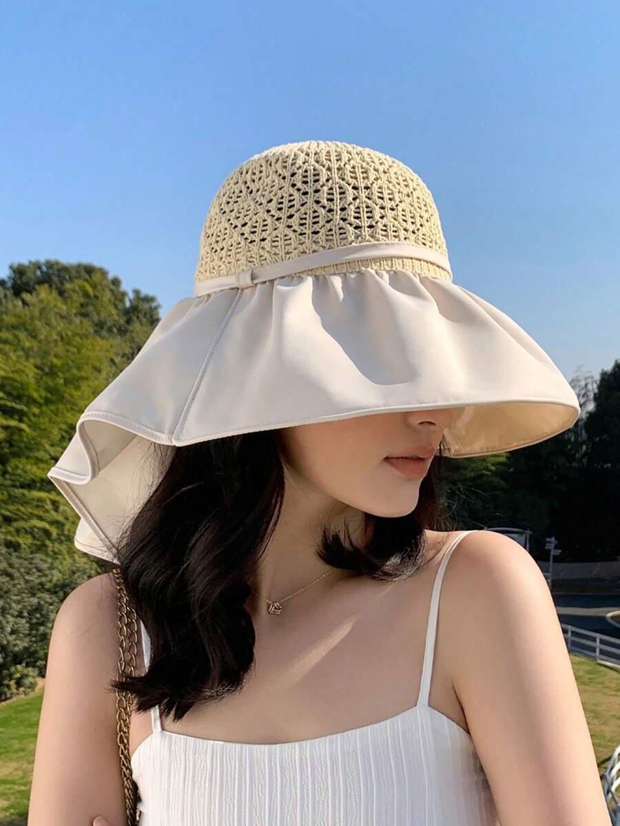 1入太陽保護漁夫帽/帽子，寬邊，適用於戶外旅行，韓國風格，透氣多用 - 彩色 - 查看 1