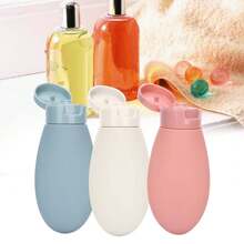 3 Pcs Refillable Silicone Travel Bottles Set - Leak Proof And Squeezable For Shampoo, Lotion, And Toiletries - Perfect For Carry On And On-The-Go Use Travel Essentials Travel Organizer For Beach Summer Vacation Back To School - Multicolor - View 4