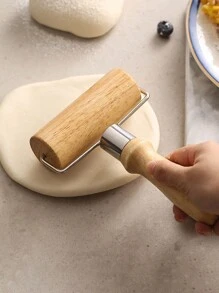 1入組不粘木製擀麵杖素色堅固耐用家用麵團擀麵杖廚房烘焙烹飪易於清理