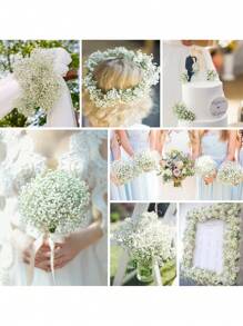 3pcs/6pcs/12pcs Artificial Baby's Breath Flower Spray, Lifelike White Fake Baby's Breath Flowers For Vase, Suitable For Wedding Bouquets, Flower Arrangements, Home Decor - White - View 6
