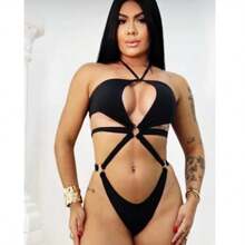 Body/maiô argolado, sem bojo, tecido suplex, cavado, com decote, estilo gringa