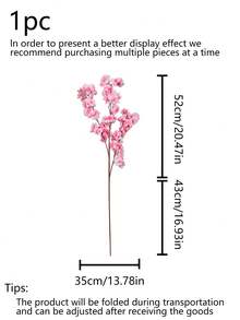 1PC 95CM(H) Artificial Cherry Blossoms Three Colors Artificial Cherry Blossoms Vase Decoration Flower Arrangement Flowers Indoor And Outdoor Home Flower Arrangement Decoration Bedroom Nightstand Center Decoration Table Decoration Family Work Desk Stand Decoration, Wedding Birthday Decoration Flowers, Festival Decoration, Party Decoration, Celebration Decoration, Room Decoration Accessories - Red - View 2