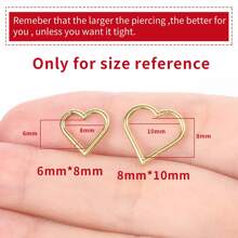 1pc Gold Plated Heart Daith Tragus Piercing Jewelry Stainless Steel Clicker Hoop Rook Cartilage Helix Earrings Nose Ring 16G Hypoallergenic Valentines,Mom,Mother,Mother's Day,Gift