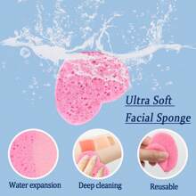 50-Count Compressed Face Sponge Natural Face Exfoliator Disposable Face Sponge For Cleansing Round Soft Face Cleansing Pad With Storage Container For Home And Travel.