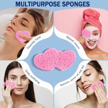 50-Count Compressed Face Sponge Natural Face Exfoliator Disposable Face Sponge For Cleansing Round Soft Face Cleansing Pad With Storage Container For Home And Travel.