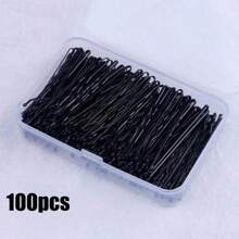 Caja de 100 piezas Pasador de cabello de Estilo Occidental en colores negros, ideal para peinados, ondulados, estilos coreanos y japoneses. Accesorios de pelo duraderos y retro en forma de cruz, no se destiñen y perfectos para uso diario.