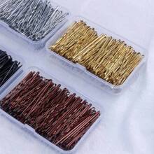 Caja de 100 piezas Pasador de cabello de Estilo Occidental en colores negros, ideal para peinados, ondulados, estilos coreanos y japoneses. Accesorios de pelo duraderos y retro en forma de cruz, no se destiñen y perfectos para uso diario.