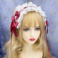 1 件女士多色蝴蝶结装饰头带，洛丽塔巴洛克少女风格，适合日常使用、角色扮演、外出、万圣节百搭发饰 - 彩色 - 查看 2